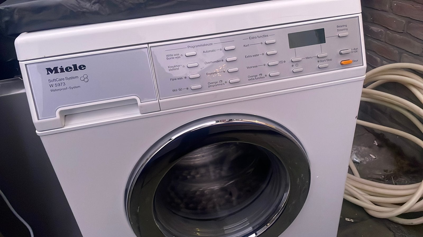 Miele wasmachine en meer, Ophalen, Gebruikt, 1200 tot 1600 toeren, 85 tot 90 cm