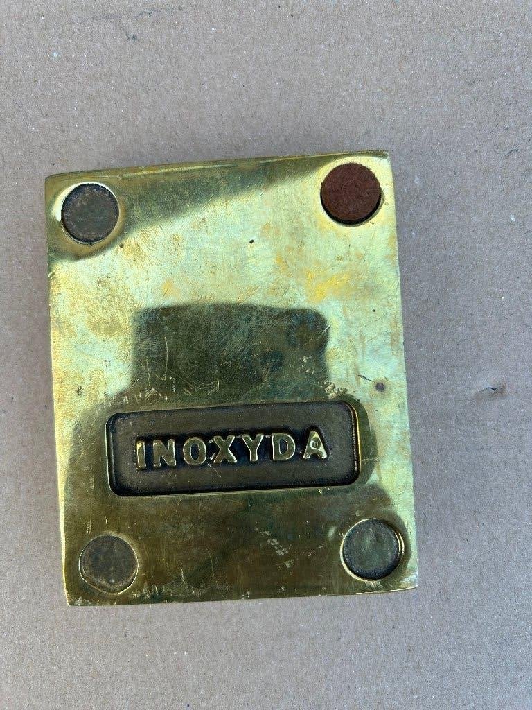 tk:INOXYDA Massief Messing Papiergewicht ca. 1 kg Vintage, Ophalen of Verzenden, Koper
