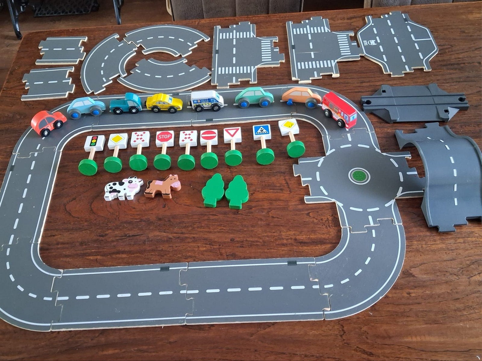 complete houten autobaan zie foto, Ophalen of Verzenden, Zo goed als nieuw