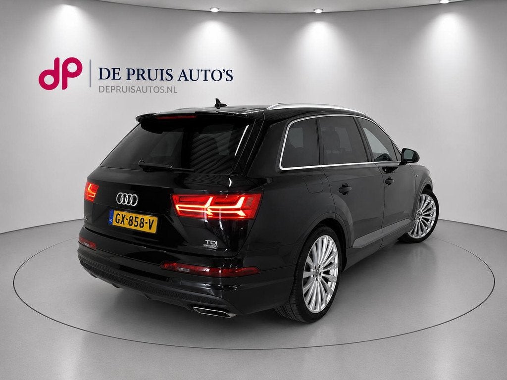 Audi Q7 3.0 TDI quattro S Line + 7p Bose Alacntara Hemel Tre, Auto's, Audi, Gebruikt, 241 €/maand, 7 stoelen, Zwart