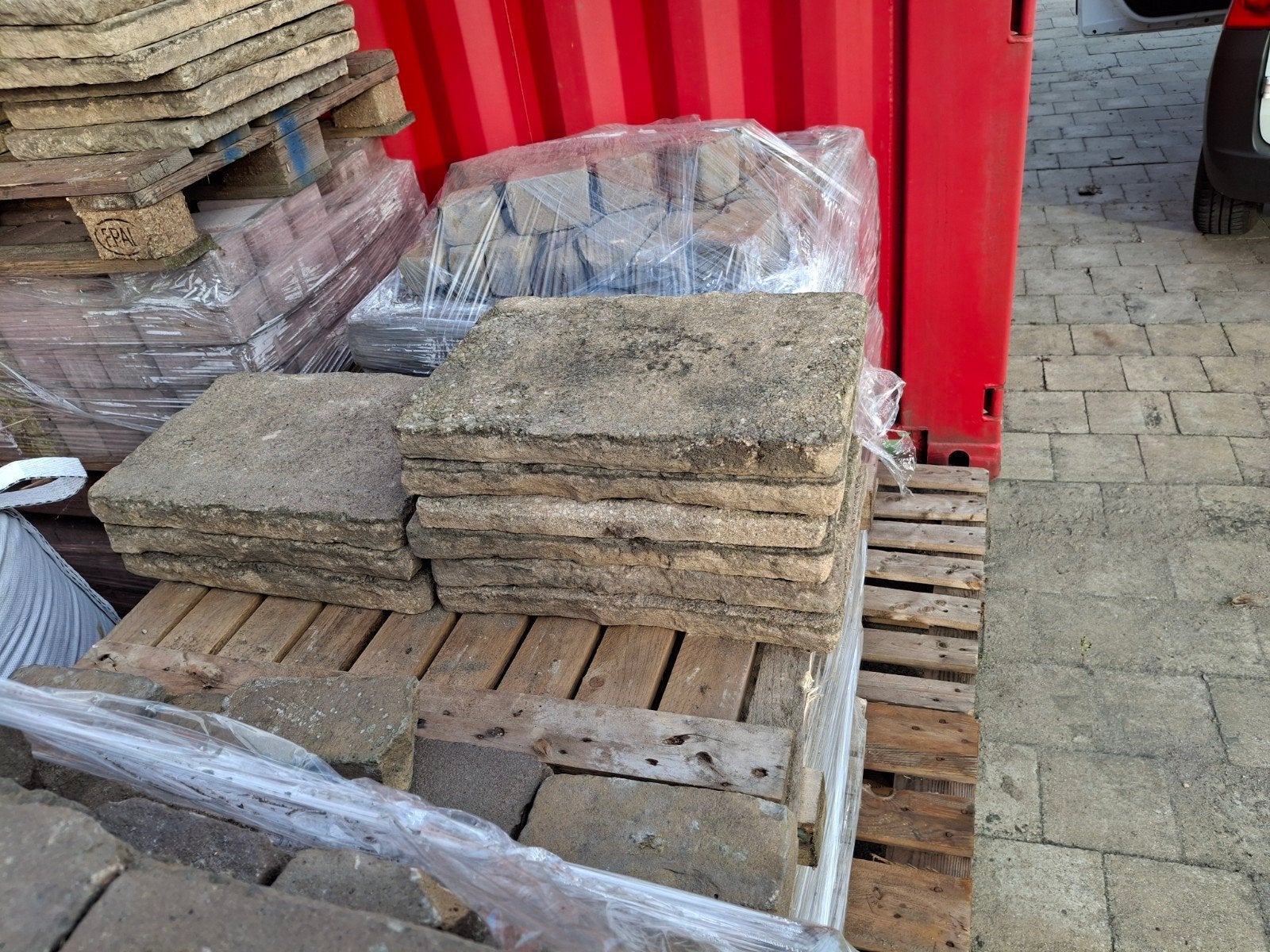 Terrastegels, Ophalen, Hout