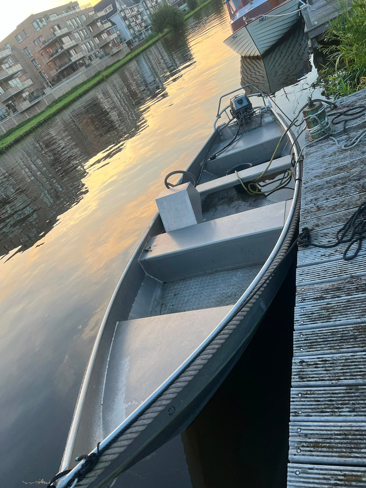 Te koop aluminium Hanzepunter stabiele vis/recreatie boot, Watersport en Boten, Ophalen, Gebruikt, Aluminium
