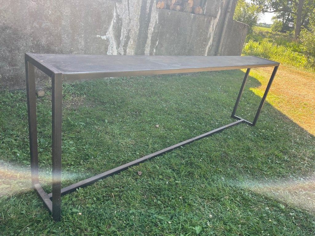 side table ijzer zwart, Huis en Inrichting, Tafels | Sidetables, Gebruikt, 25 tot 50 cm, 200 cm of meer, Rechthoekig, Ophalen