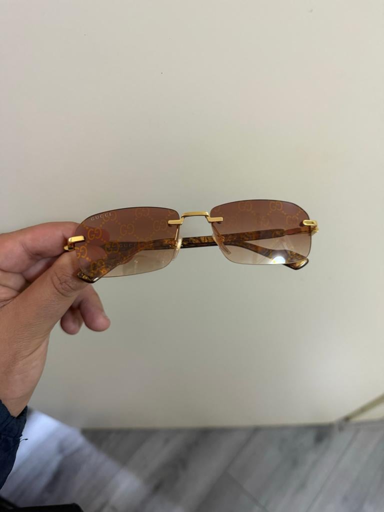 Gucci GG1221S Zonnebril - Zo goed als nieuw, Overige merken, Zonnebril, Bruin, Ophalen of Verzenden