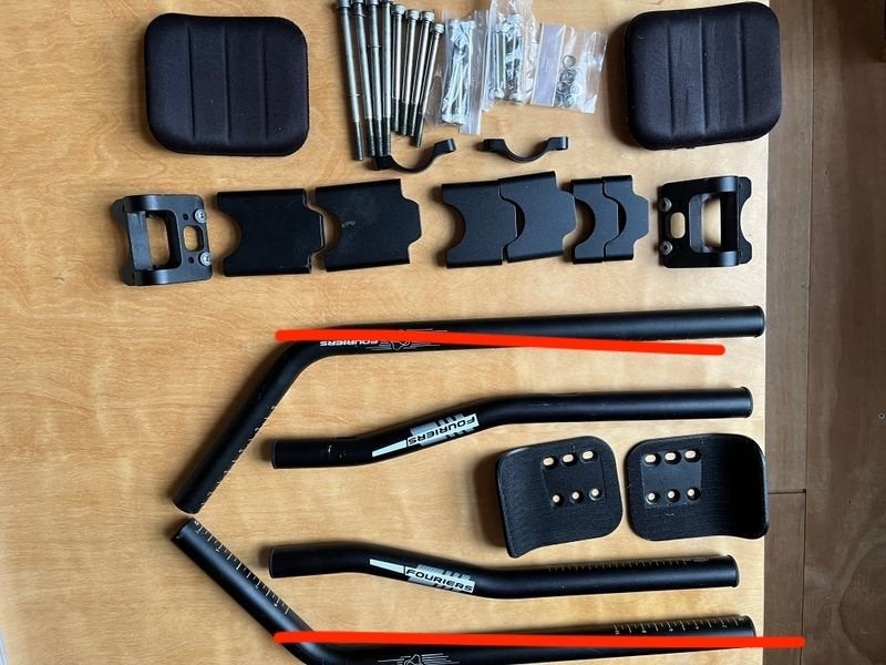 Fouriers Aerobar / ligstuur (defect) met verhogers, Gebruikt, Stuur, Ophalen of Verzenden, Racefiets