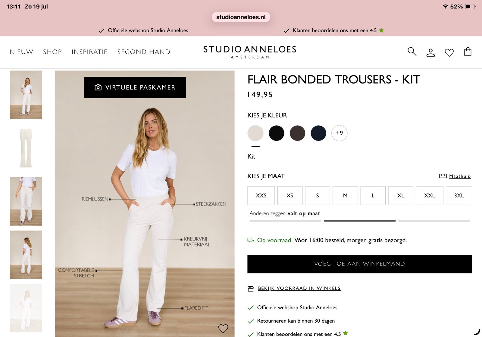 Nieuwe Studio Anneloes Flair broek XXL, Kleding | Dames, Broeken en Pantalons, Overige kleuren, Maat 46/48 (XL) of groter, Nieuw