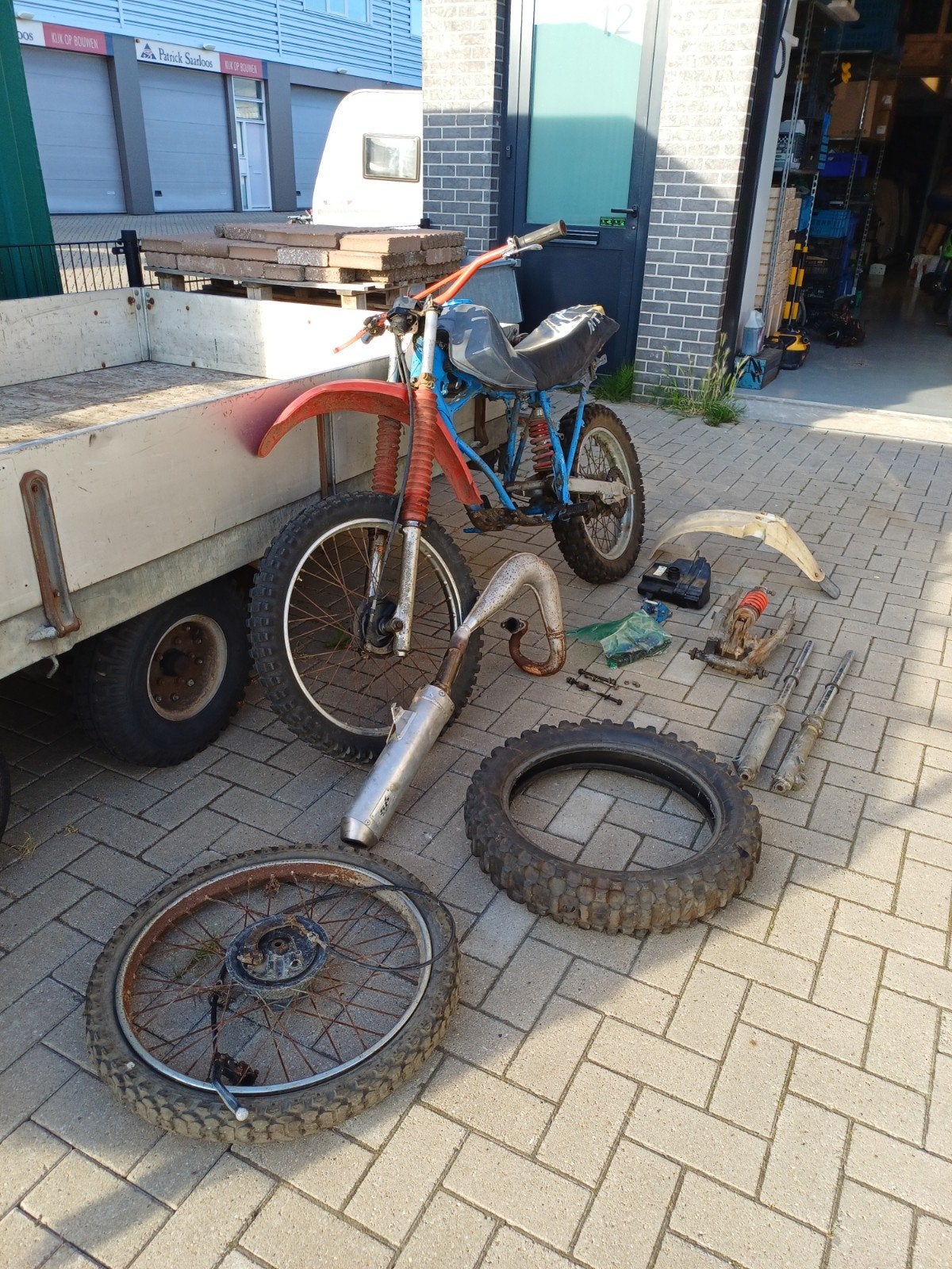 Honda MTX 80 onderdelen - Frame, wielen, voorvork, uitlaat, Fietsen en Brommers, Ophalen of Verzenden, Gebruikt
