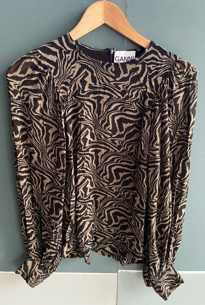 Gevoerde Ganni blouse, maat 38, Ganni, Ophalen of Verzenden, Zo goed als nieuw, Maat 38/40 (M)