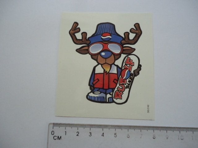 sticker oud PEPSI COLA Rudolf skateboard snowboard board, Verzenden, Zo goed als nieuw, Bedrijf of Vereniging
