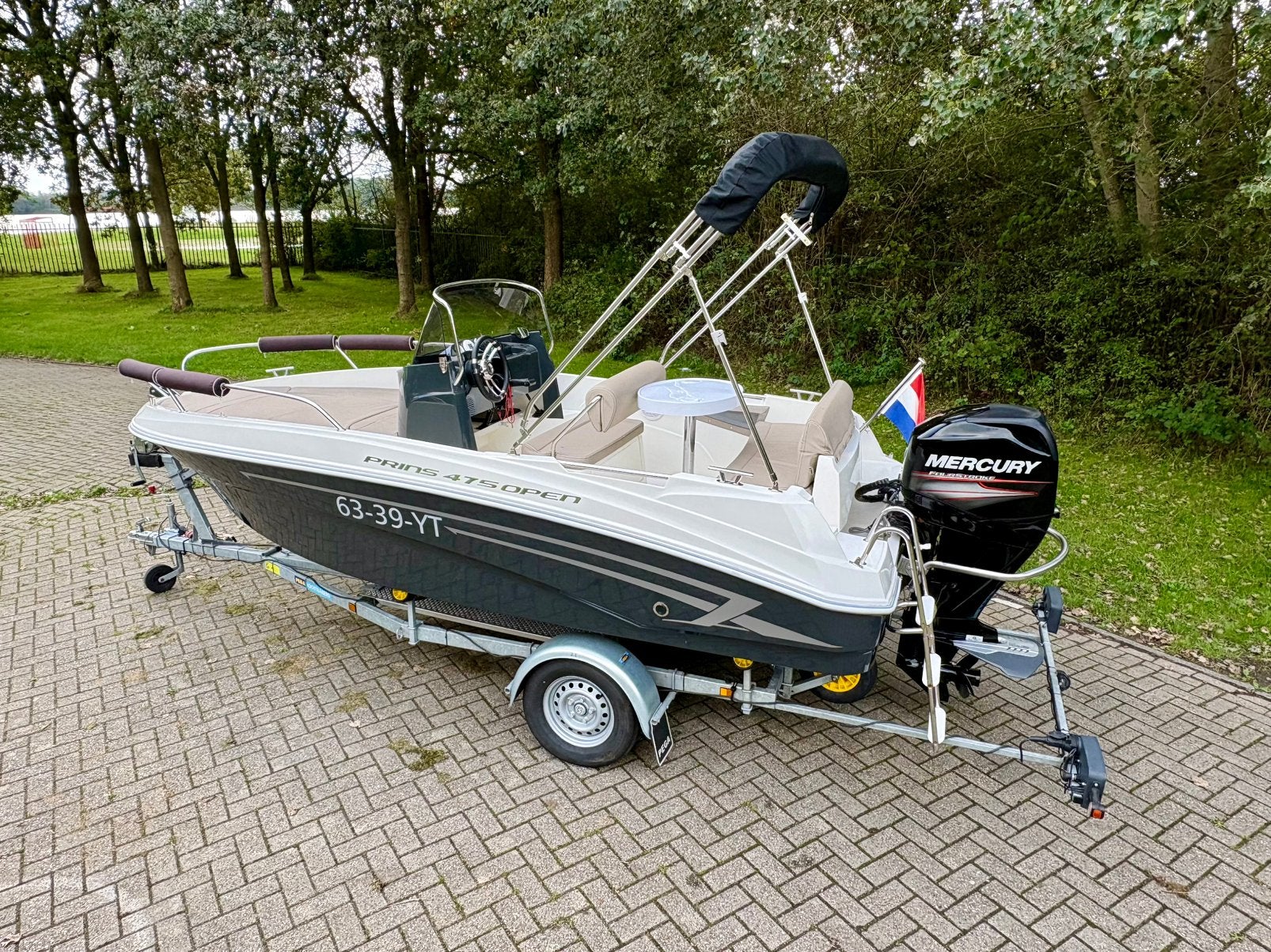 ✅ Prins 475 Open, Consoleboot, Mercury 50pk EFI, Trailer, Watersport en Boten, Overige merken, Met afstandsbediening, Ophalen of Verzenden
