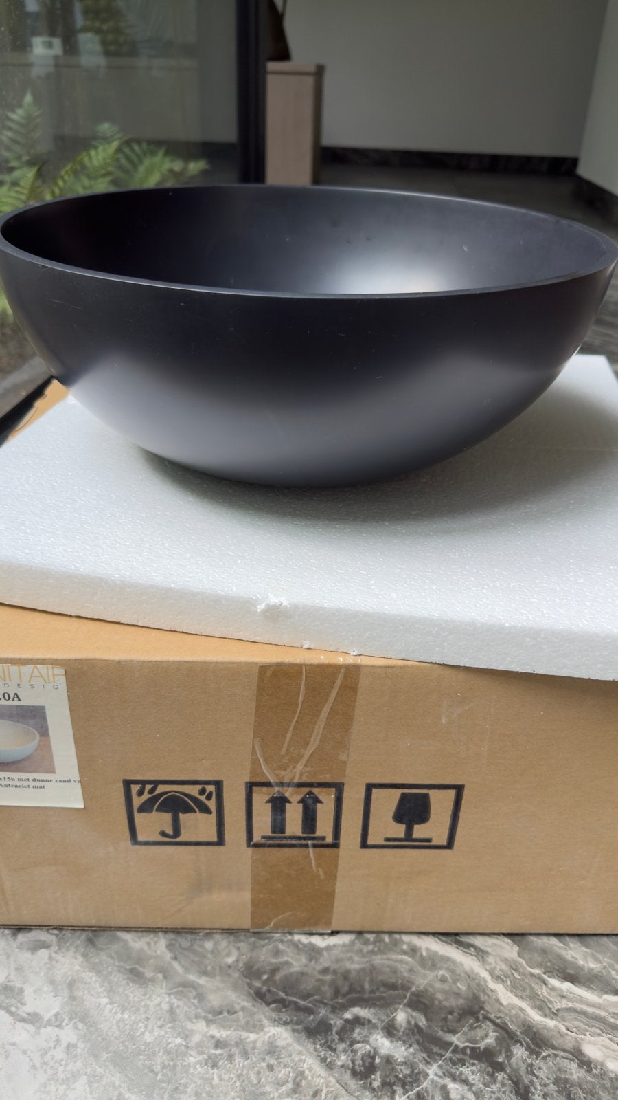 Luca Sanitair opzetwastafel rond Antraciet mat, Minder dan 50 cm, Nieuw, Ophalen of Verzenden, Minder dan 100 cm