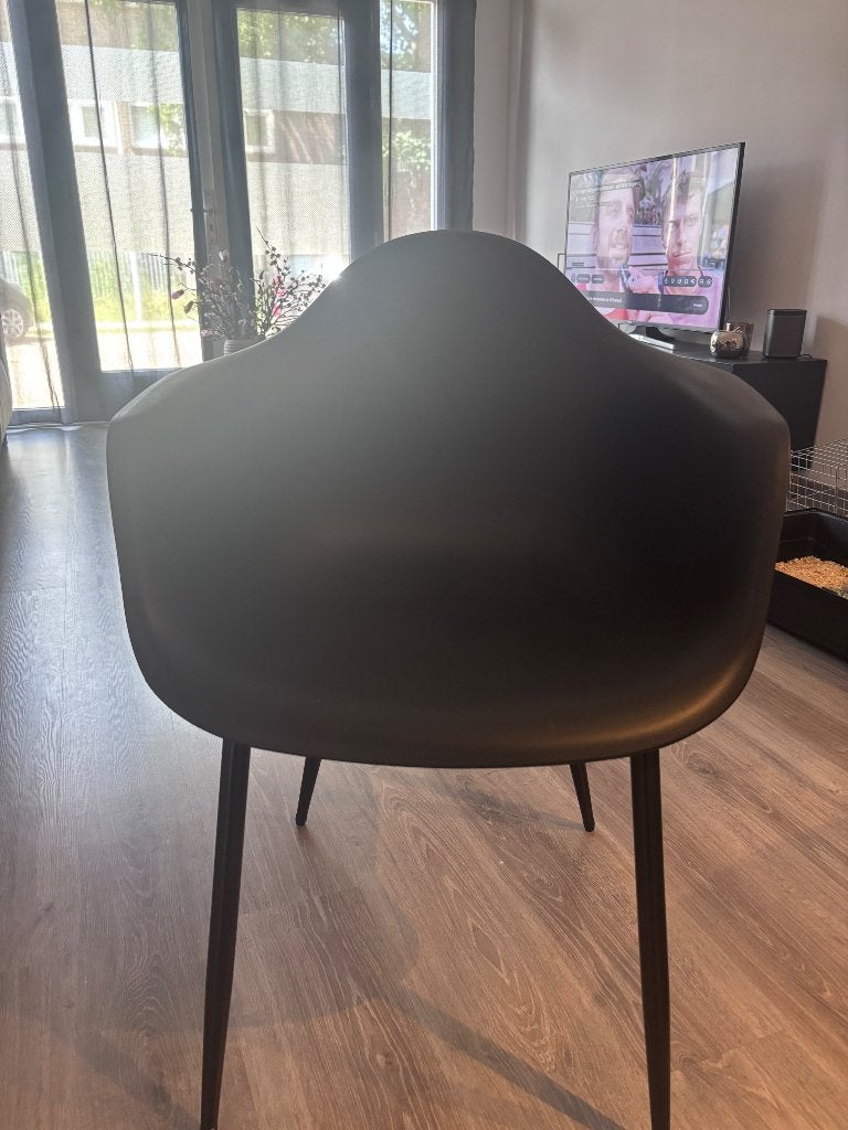 Eetstoel, Huis en Inrichting, Stoelen, Ophalen, Kunststof, Zwart, Zo goed als nieuw