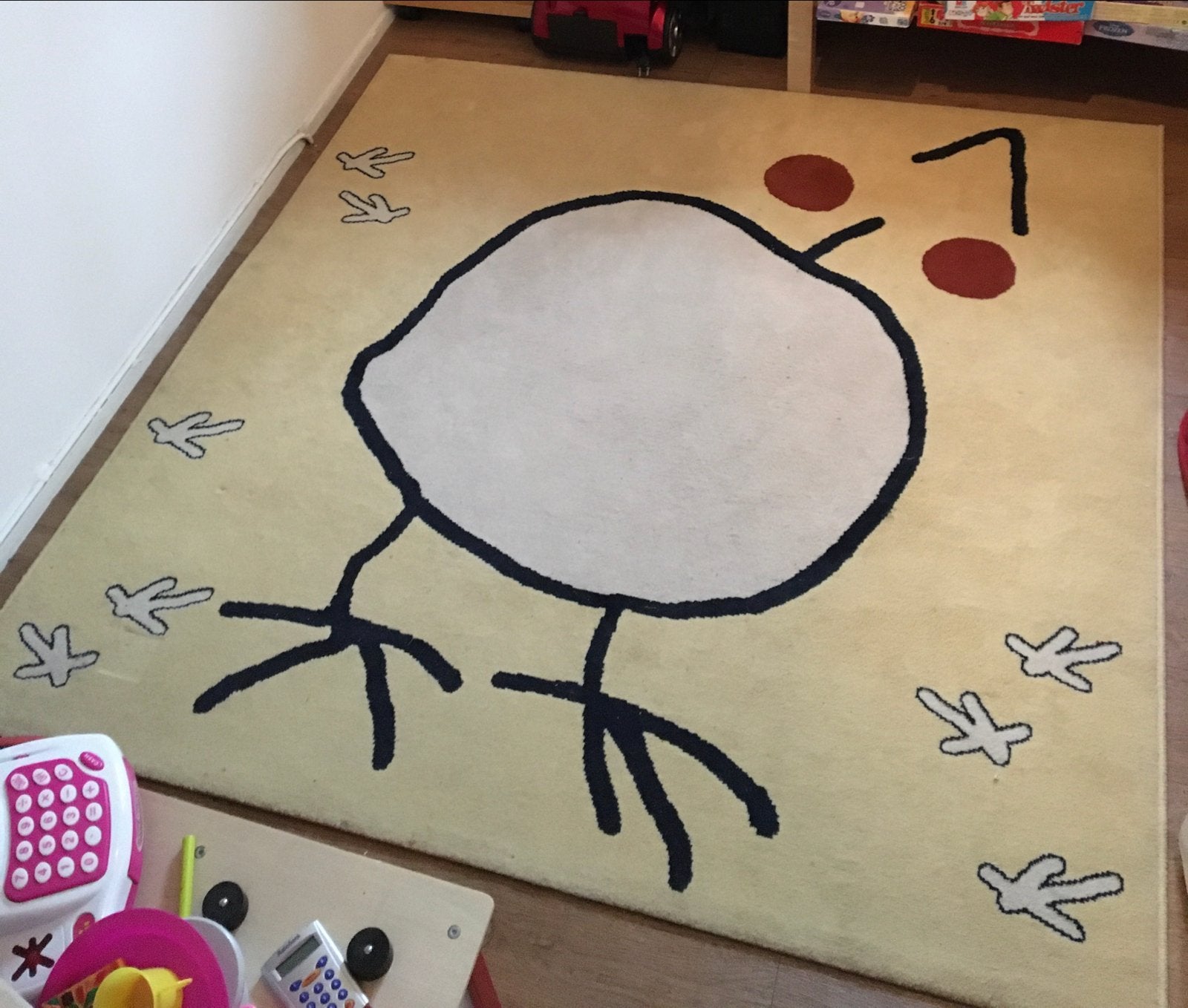 IKEA HOLTE Vloerkleed - Kuiken Design (170x170 cm), Ophalen, Gebruikt, Beige, 150 tot 200 cm