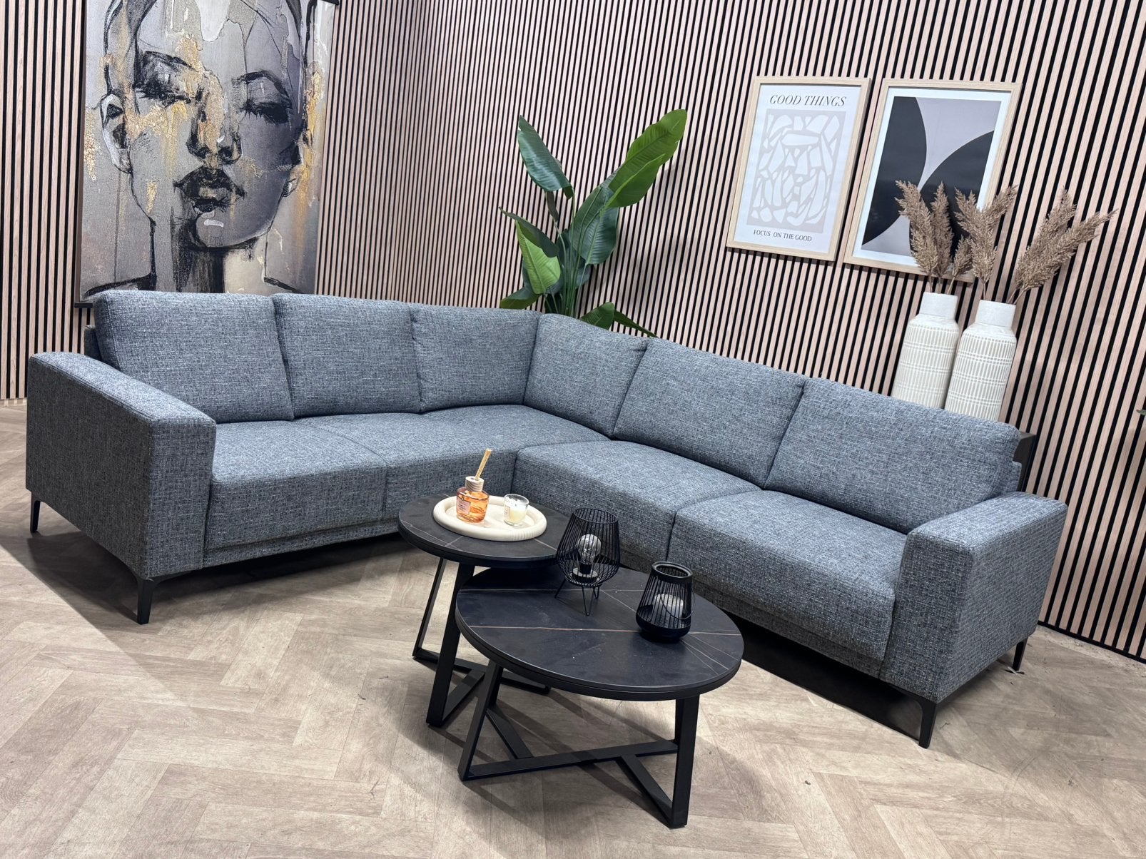 ZGAN Trendy Pronto Hoekbank - Grijs - 258 x 226