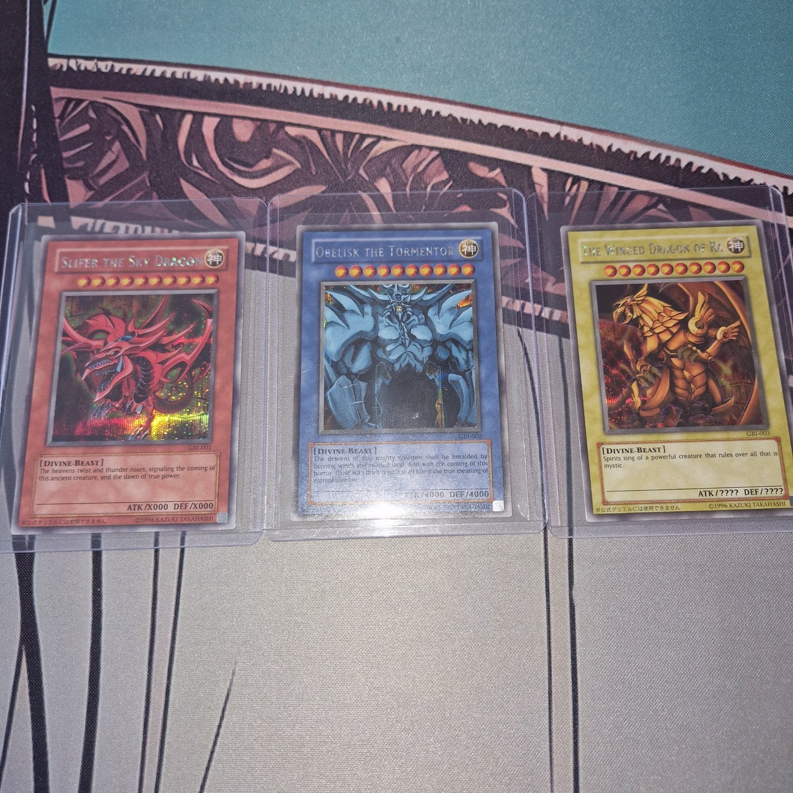 Yu-Gi-Oh! GBI Secret Rares: Obelisk, Slifer, Ra God Cards, Ophalen of Verzenden, Zo goed als nieuw