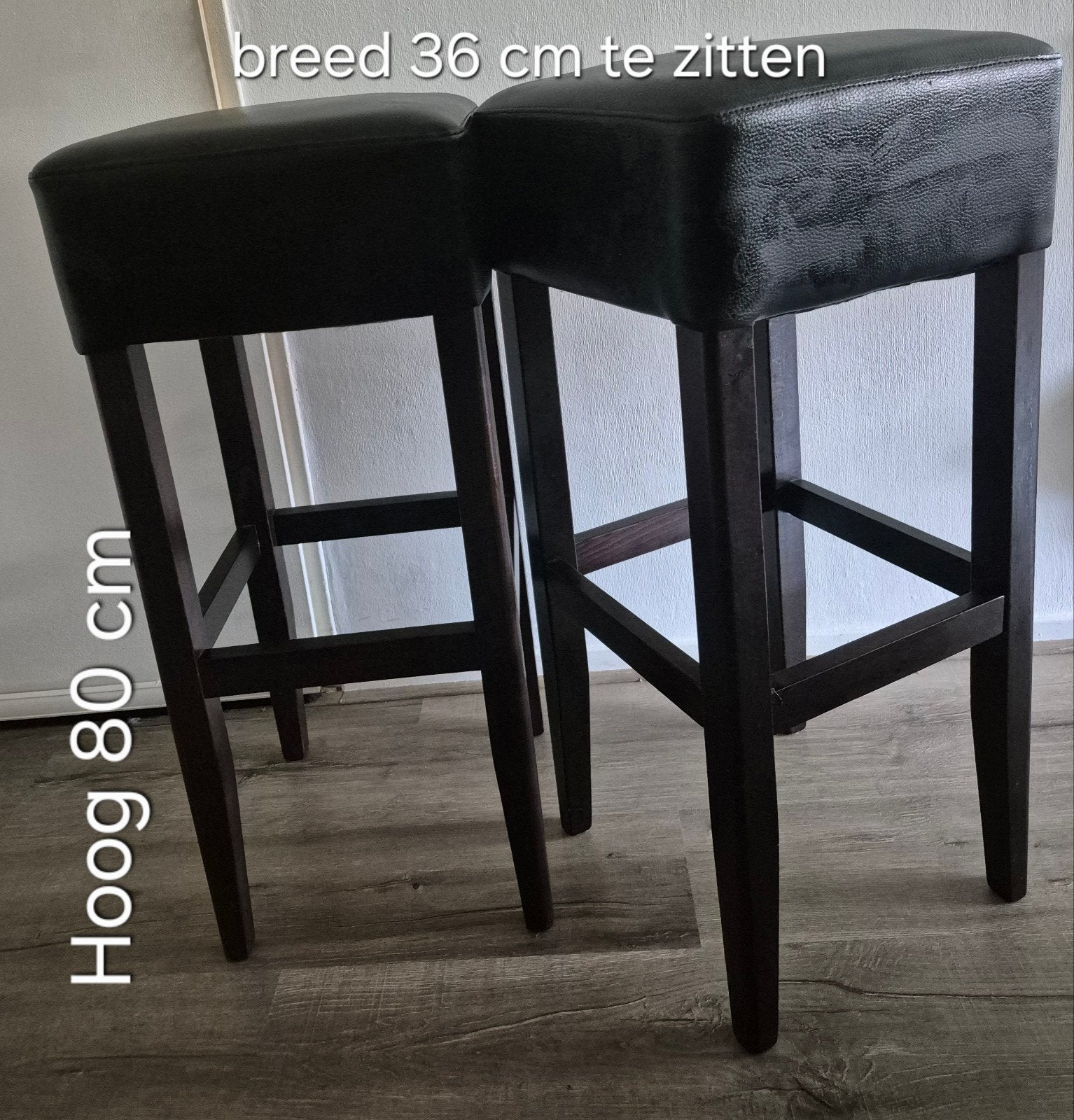 80 cm hoge stoel / voor hoog tafel/ bij het kookeiland, Ophalen, Met voetsteun, 60 tot 90 cm, Leer