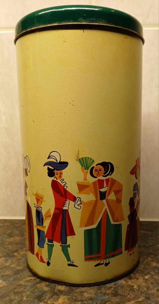 Vintage beschuitbus uit de jaren 50, Verzamelen, Blikken, Gebruikt, Beschuit, Overige merken, Ophalen of Verzenden