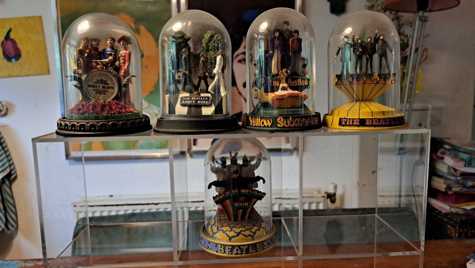 Beatles 5 Franklin Mint Figurines, Ophalen, Zo goed als nieuw, Pop, Beeldje of Miniatuur