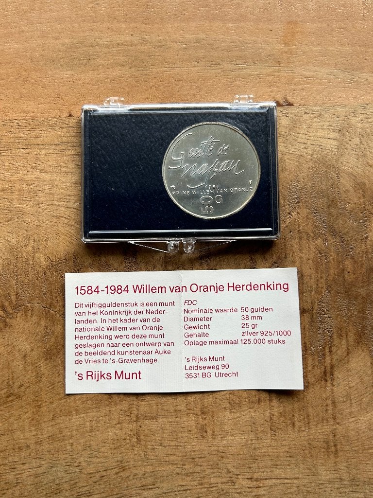 Zilveren 50 gulden munt 25 gram 0.925 zilver gehalte, Ophalen of Verzenden, Koningin Beatrix, 50 gulden, Zilver