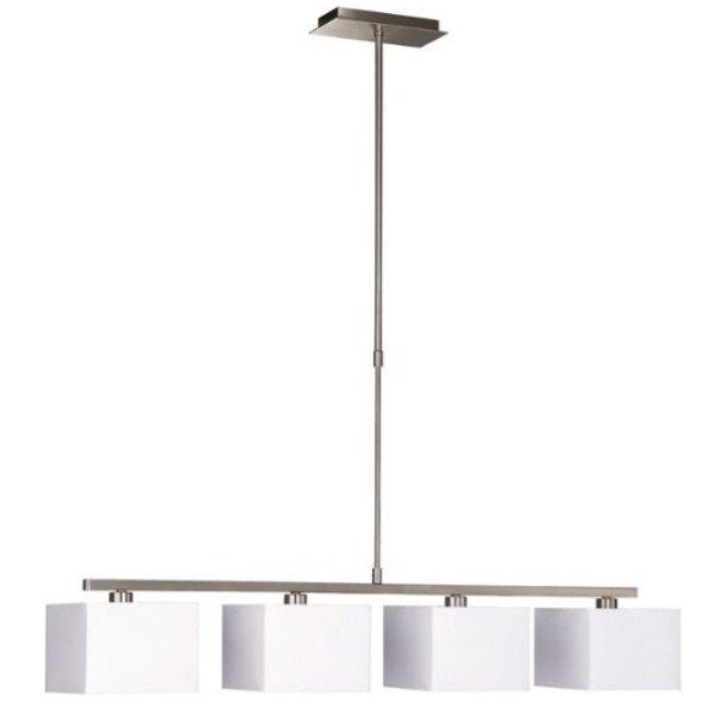 Massive tafel hanglamp wit/metaal, Overige typen, Kunststof, E14 (klein), Nieuw