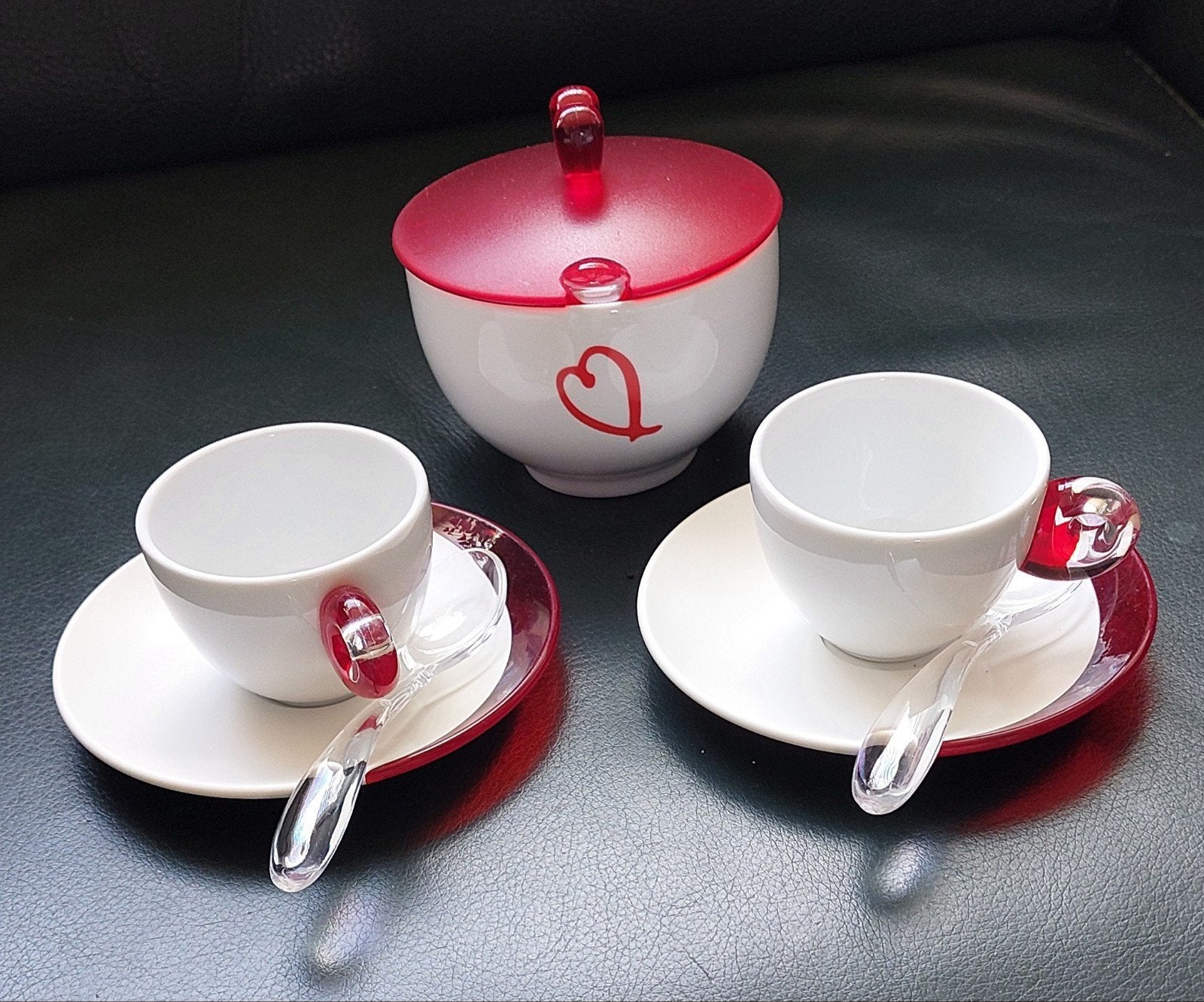 GUZZINI espresso kop en schotel set met suikerpot, Nieuw, Ophalen of Verzenden, Kop(pen) en/of Schotel(s), Porselein