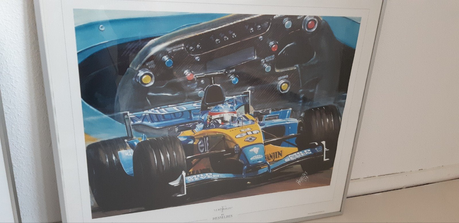 Le Reve Blue F1, Litho, Antiek en Kunst, Ophalen of Verzenden, Gelimiteerde oplage, Olieverf, Voertuigen
