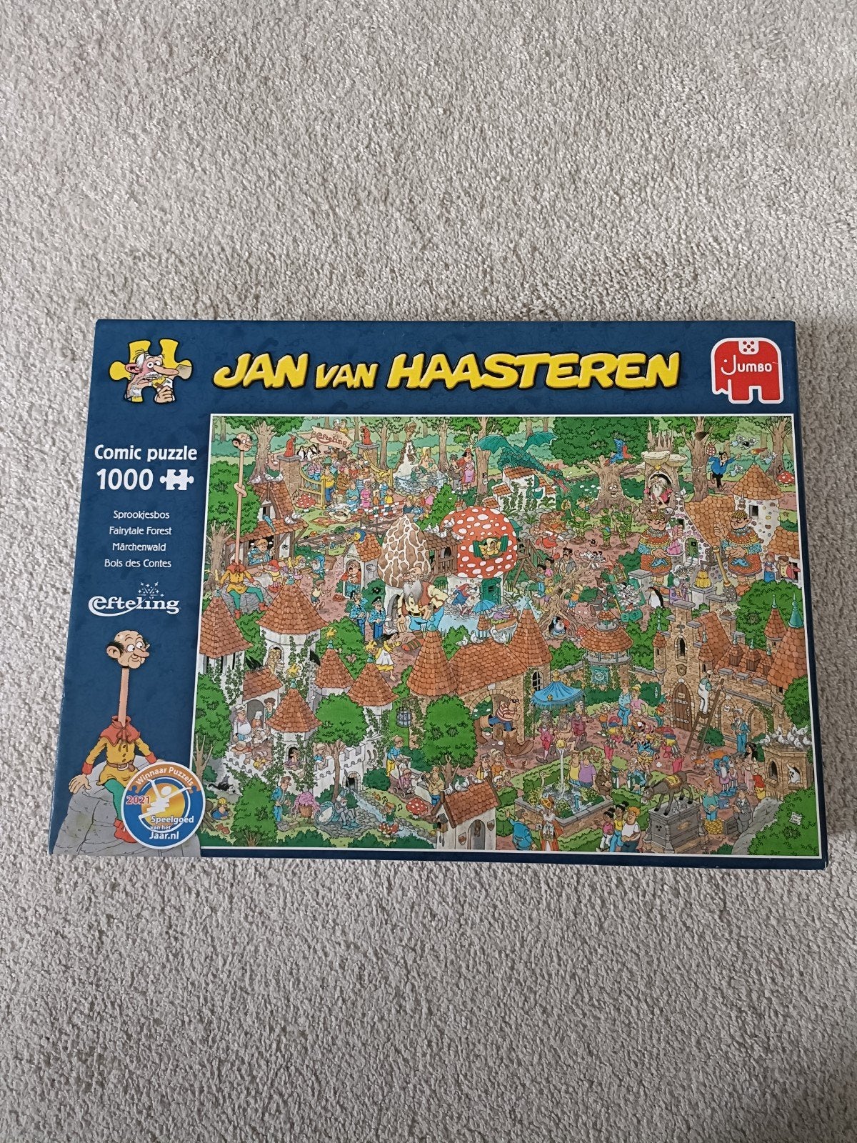 Jan van Haasteren Efteling Sprookjesbos 1000 stukjes, Ophalen, 500 t/m 1500 stukjes, Zo goed als nieuw, Legpuzzel