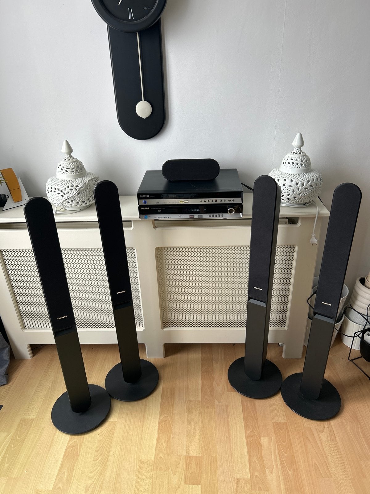 Samsung DVD Home Cinema Systeem HT-THX25 met 4 zuilspeakers, Gebruikt, 70 watt of meer, 5.1-systeem, Dvd-speler