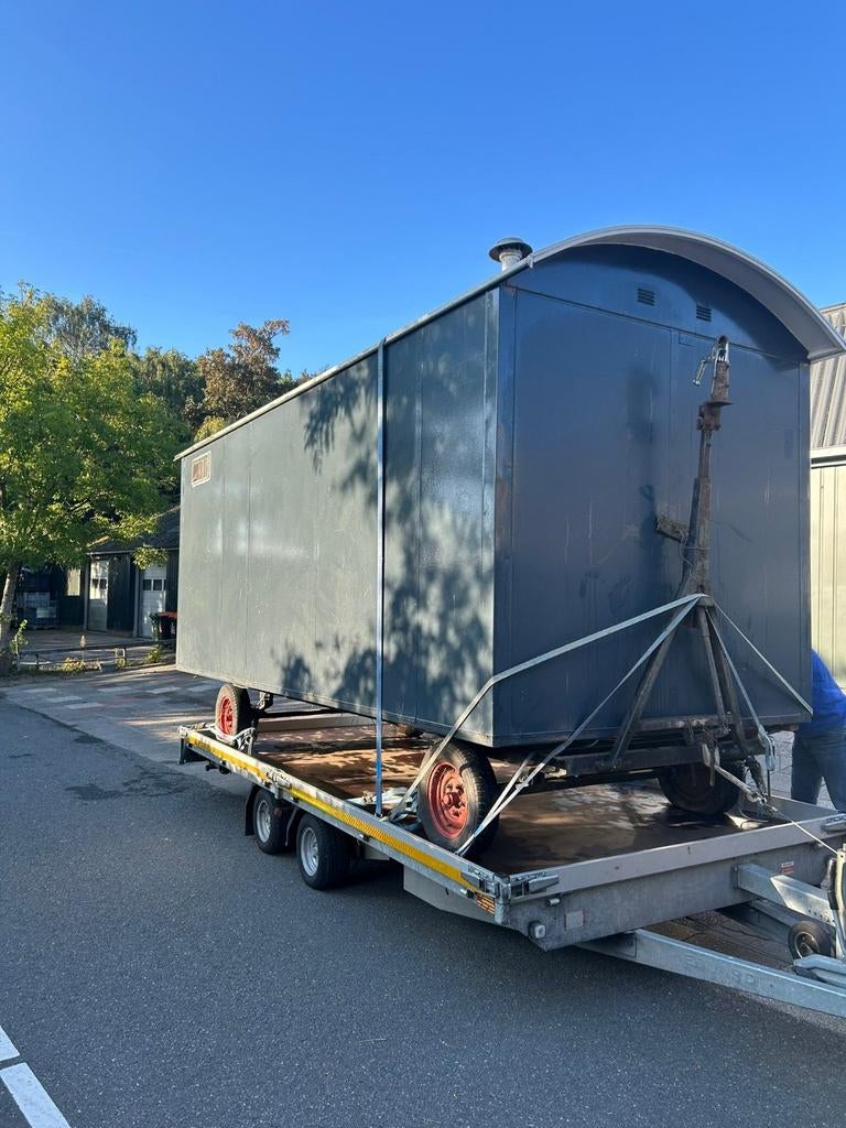 Pipowagen transport pipowagen vervoer schaftkeet transport