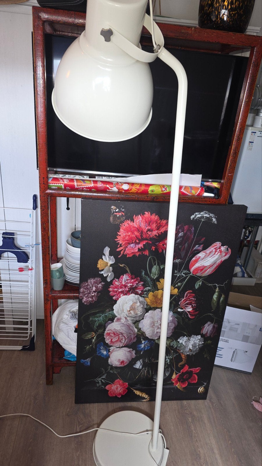 Industriele Witte vloerlamp ikea, Ophalen of Verzenden, Zo goed als nieuw, 150 tot 200 cm