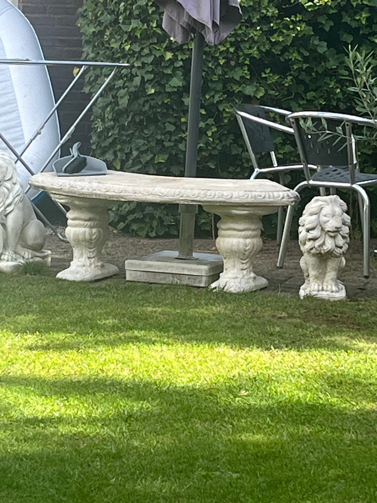 Betonnen bankje 3-delig Romeins - Zeer goede staat, Tuin en Terras, Ophalen, Zo goed als nieuw, Overige materialen