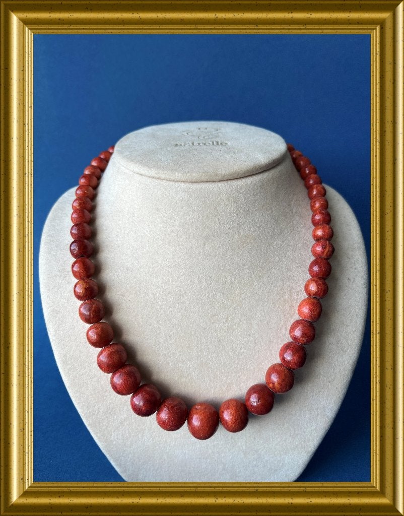 Oude rode sponskoraal ketting, Ophalen of Verzenden, Overige materialen, Ketting, Met edelsteen