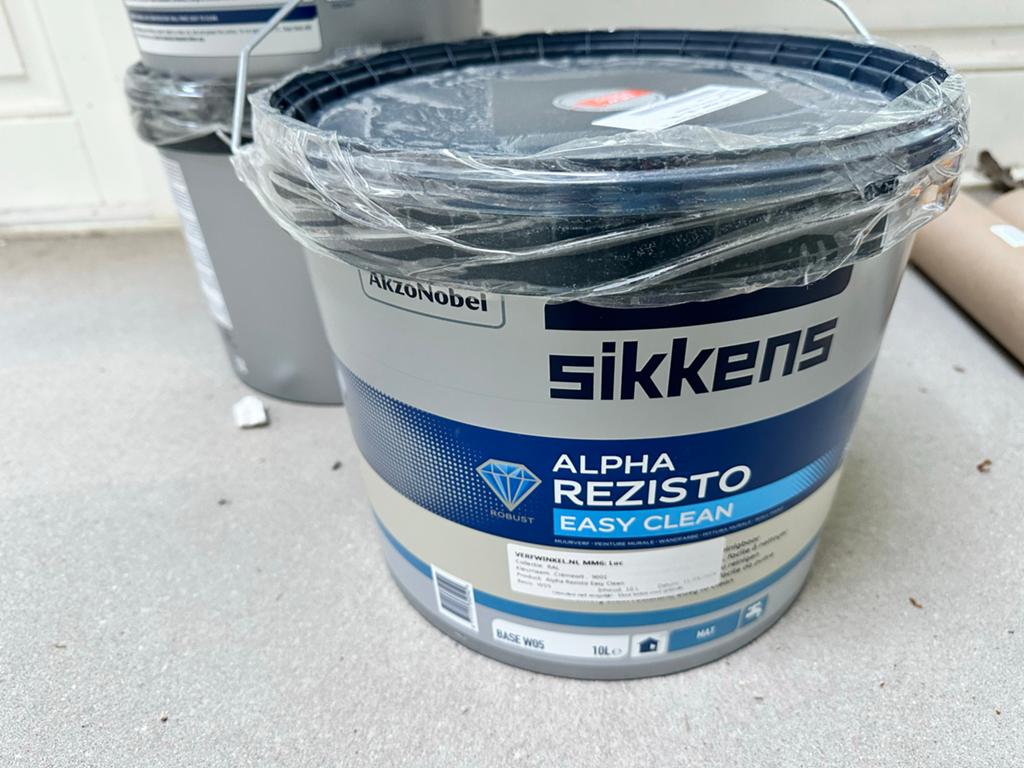 Sikkens Alpha Rezisto Muurverf RAL 9001 20 litet, Ophalen, Wit, Nieuw, Verf