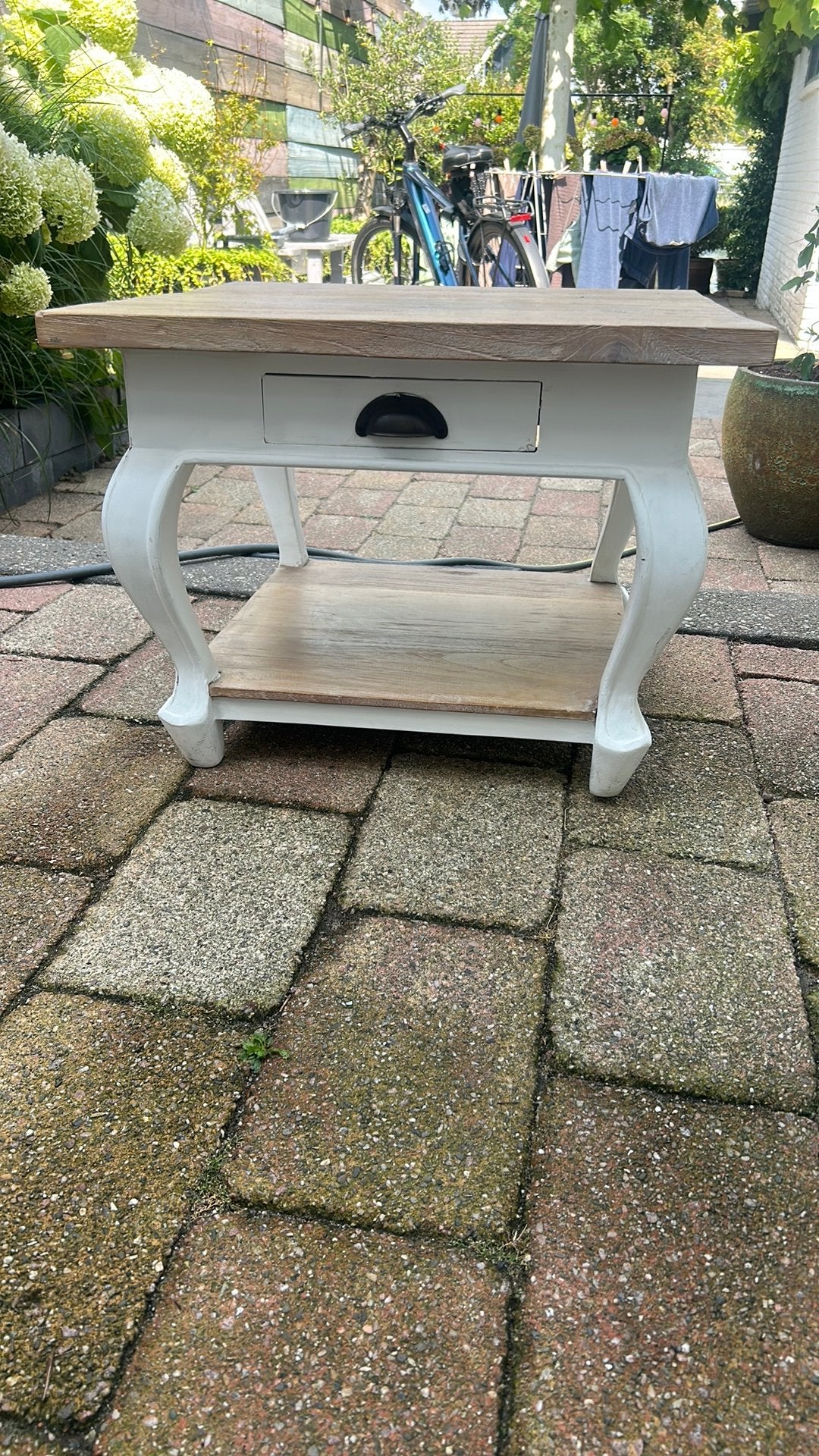 Riviera maison achtige bijzettafel, Huis en Inrichting, Ophalen, Gebruikt, 50 tot 100 cm, Vierkant
