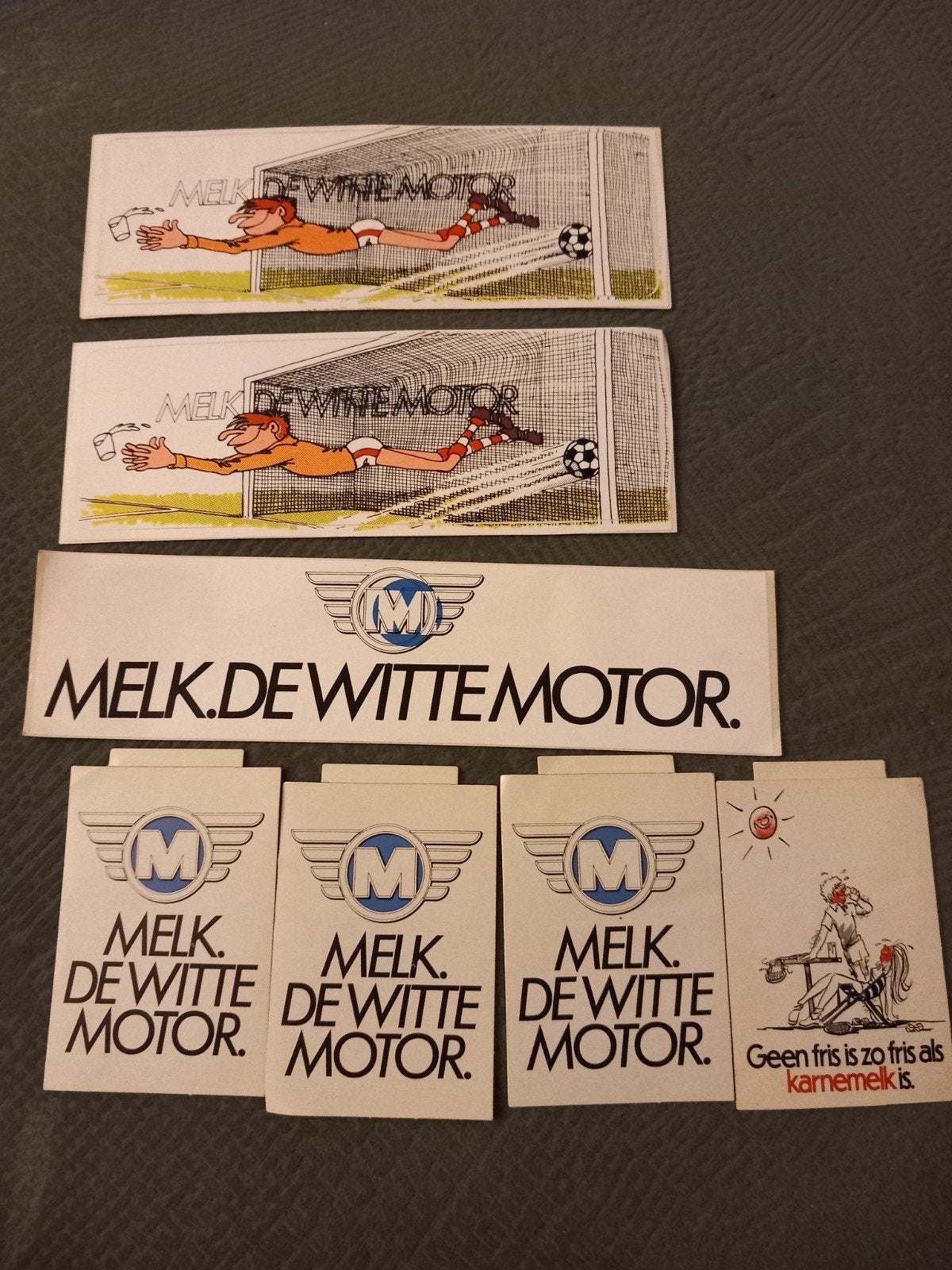 melk de witte motor stickers geen fris zo fris als karnemelk, Verzamelen, Ophalen of Verzenden, Gebruikt
