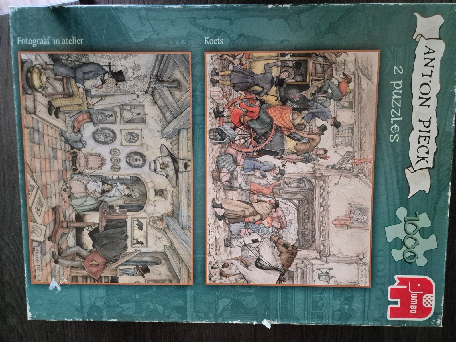 2 Anton Pieck puzzels 1000 stukjes, Ophalen of Verzenden, 500 t/m 1500 stukjes, Gebruikt, Legpuzzel