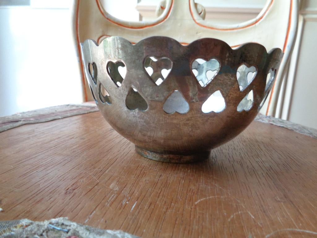 Vintage / oude verzilverde kom, Antiek en Kunst, Ophalen of Verzenden