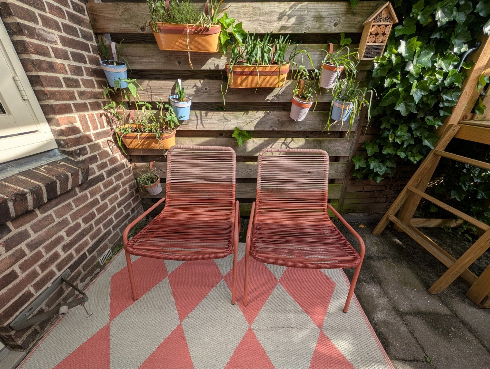 Set van 2  ELLA terracotta tuinstoelen KARWEI, Ophalen, Gebruikt, Wicker