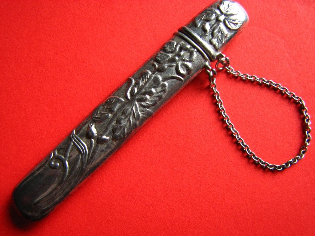 Mooie Zilveren Jugendstil Naaldenkoker, Antiek en Kunst, Verzenden, Zilver