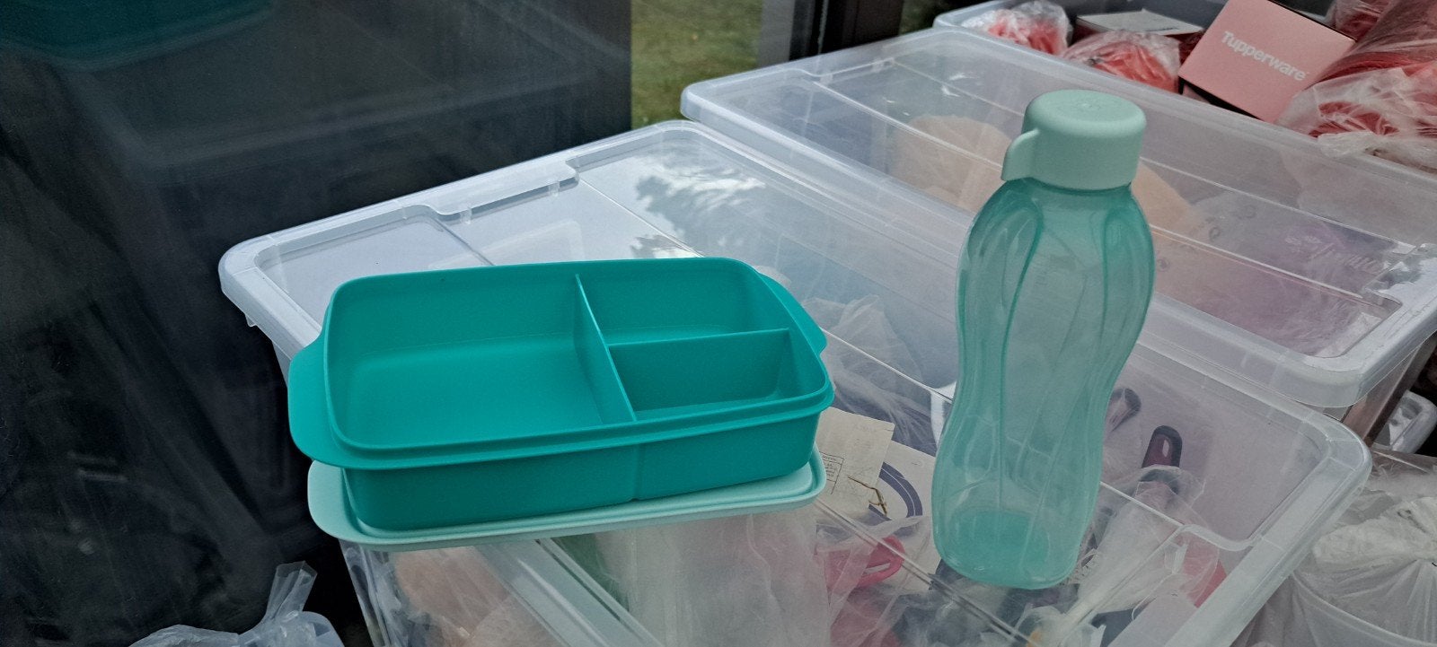 Nieuwe Tupperware Lunchset - Broodtrommel en Fles, Ophalen of Verzenden, Nieuw, Groen, Bus of Trommel