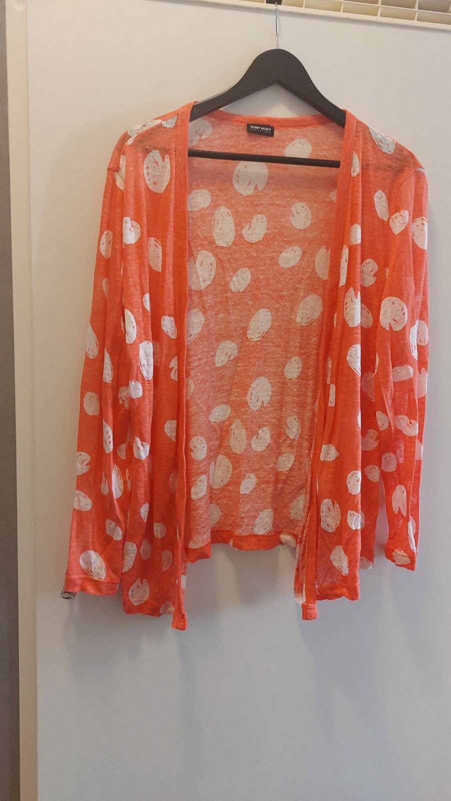 Gerry Weber Zomers Vest Oranje met Witte Stippen Maat 42, Maat 42/44 (L), Oranje, Ophalen of Verzenden, Zo goed als nieuw