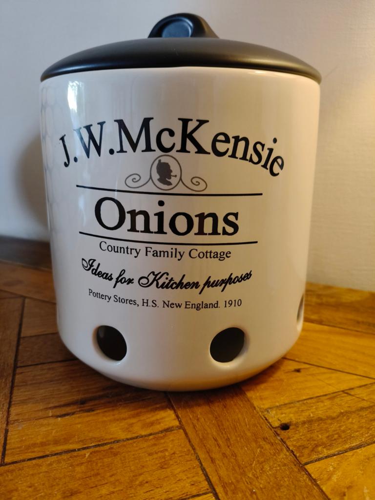 J.W. McKensie Uien Voorraadpot - Keramiek, Gebruikt, Ophalen of Verzenden, Voorraadpot, Steen/keramiek