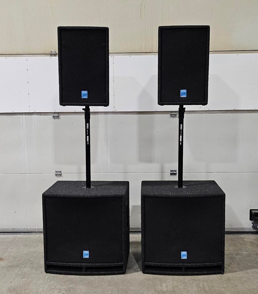 KME Boxen Cluster Series inclusief versterker KME sps-2400, Ophalen of Verzenden, Gebruikt