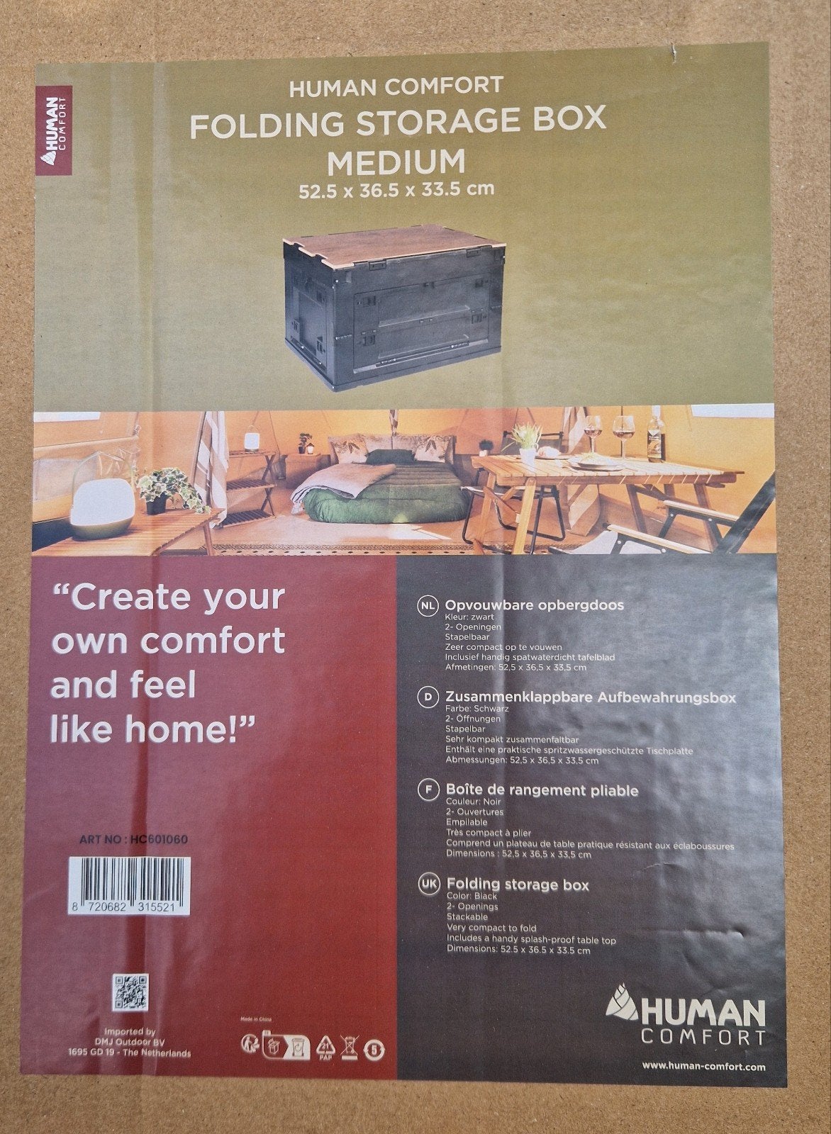 2x Human Nature Opvouwbare Opbergbox Medium - Vakantie, Ophalen, Nieuw