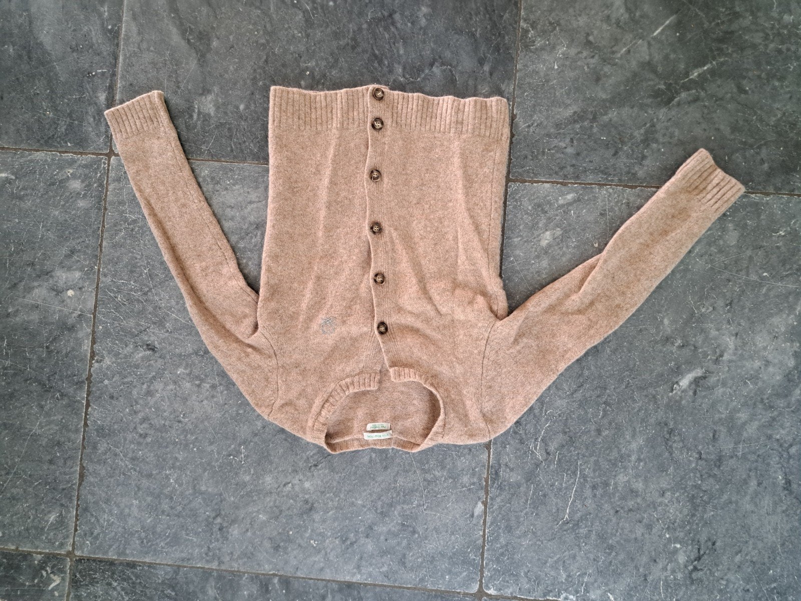 Stijlvol Benetton Shetland wollen vest - XS, Kleding | Dames, Benetton, Beige, Ophalen of Verzenden, Maat 34 (XS) of kleiner