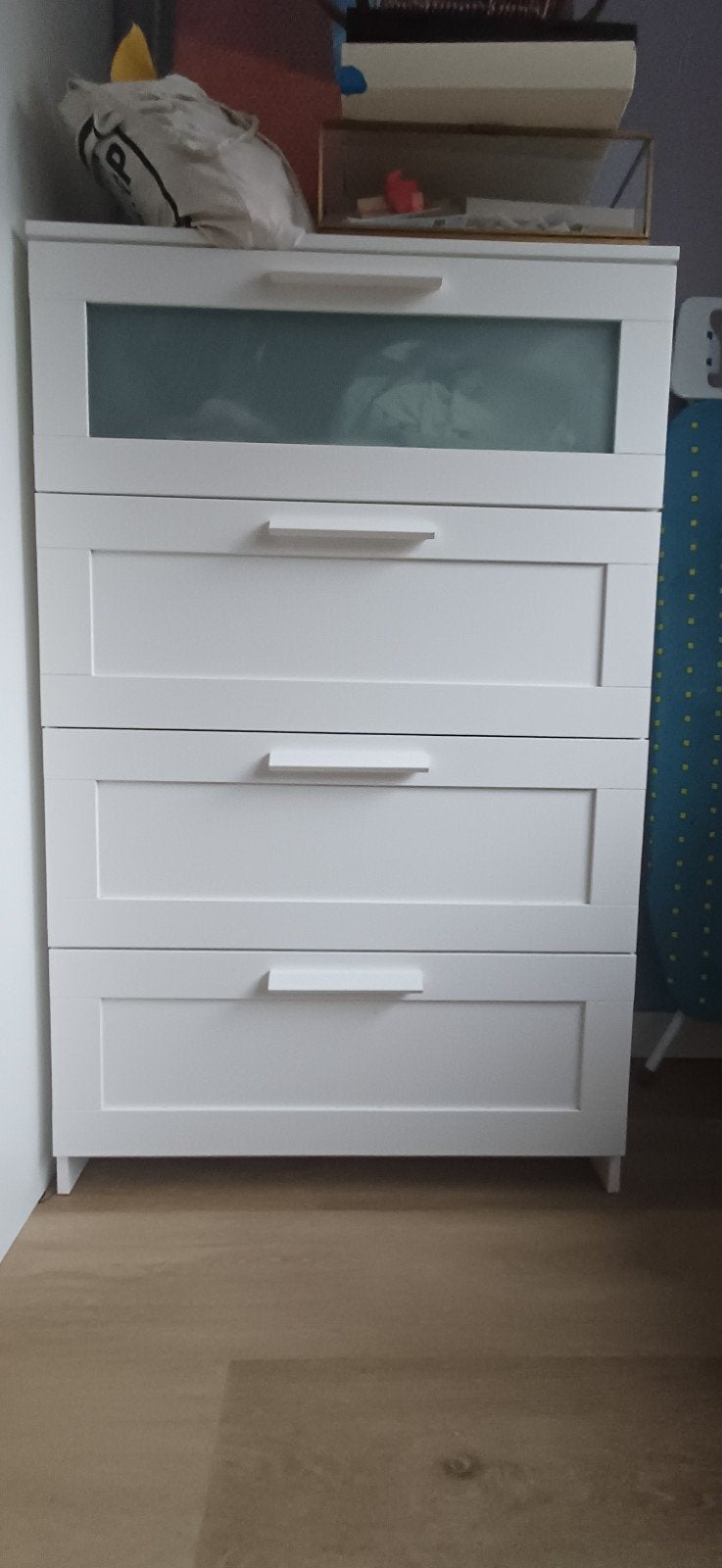 IKEA brimnes ladekast met 4 lades, wit, gebruikt, Ophalen, Gebruikt, Modern, Scandinavisch, Glas