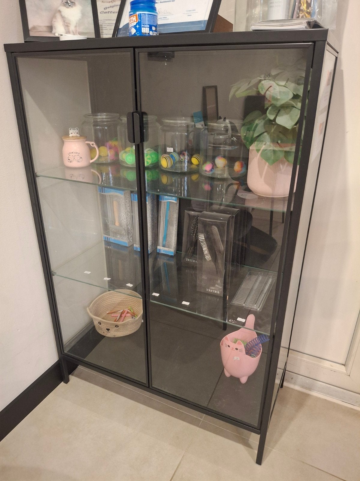 vitrine kast ikea, Ophalen, Zo goed als nieuw, Metaal, Overige typen