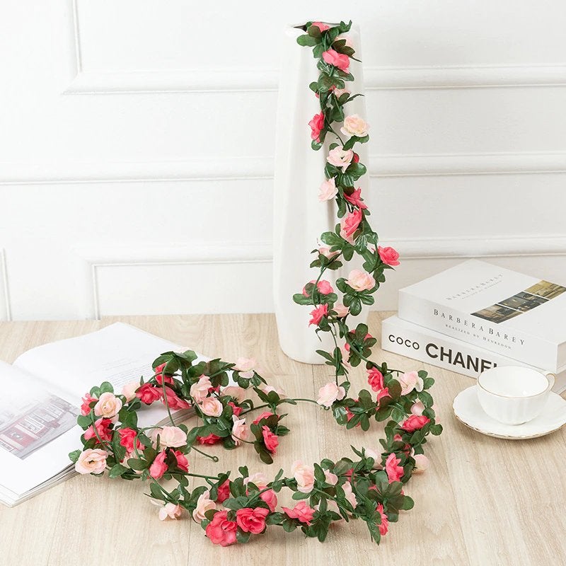 Roze Kunst Rozen Slinger / Kunstplant Bloem Hangplant Roos, Huis en Inrichting, Woonaccessoires | Kunstplanten en Kunstbloemen