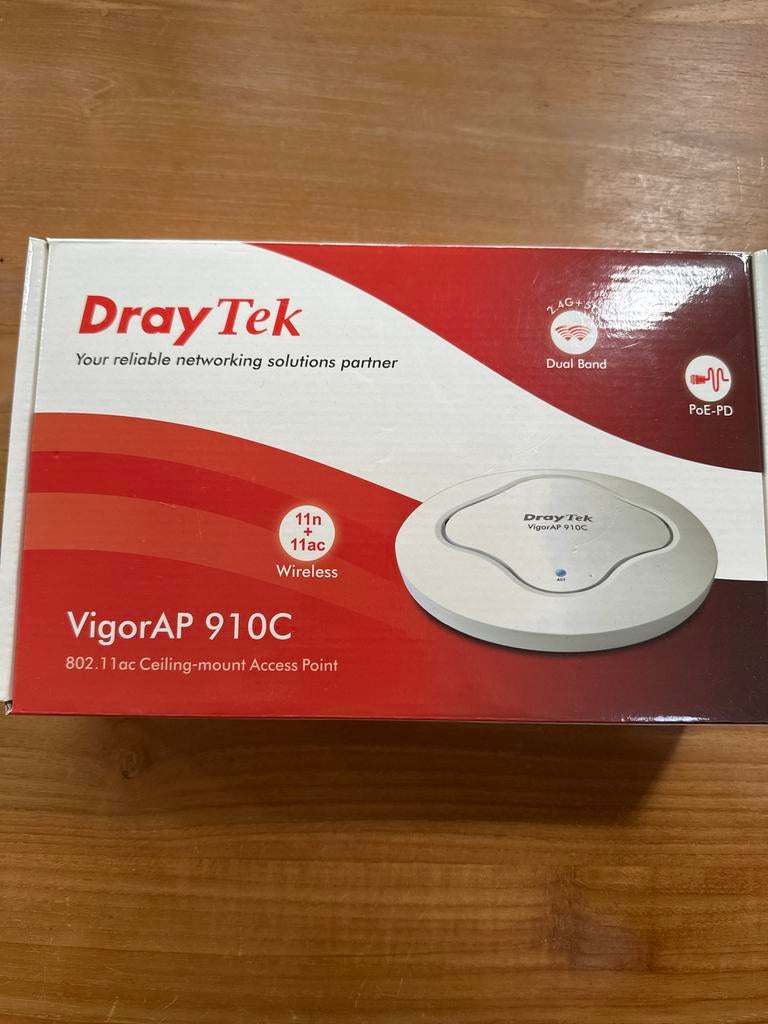 DrayTek VigorAP 910C 802.11ac Plafond Access Point, Computers en Software, Accesspoints, Zo goed als nieuw, Ophalen of Verzenden