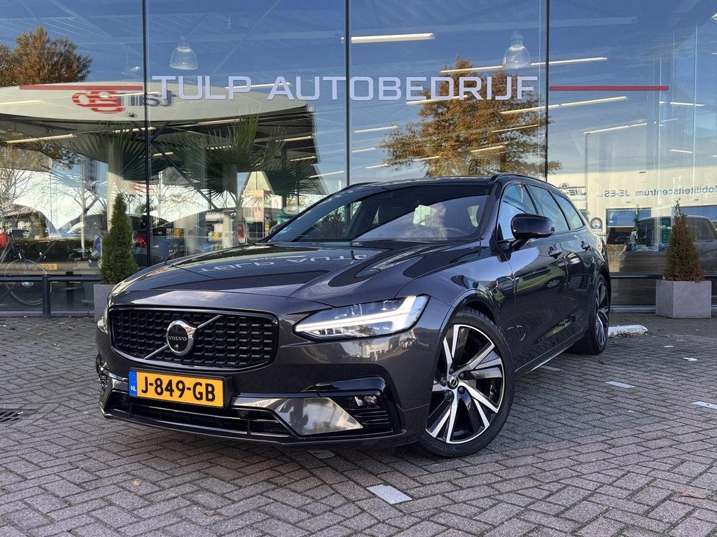 Volvo V90 2.0 B5 R-Design Leder Dak HUD H&K Trekh NAP 2020, Auto's, Volvo, Euro 6, Grijs, 1726 kg, Zilver of Grijs